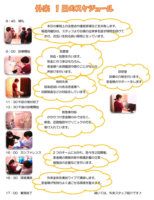 外来　1日のスケジュール